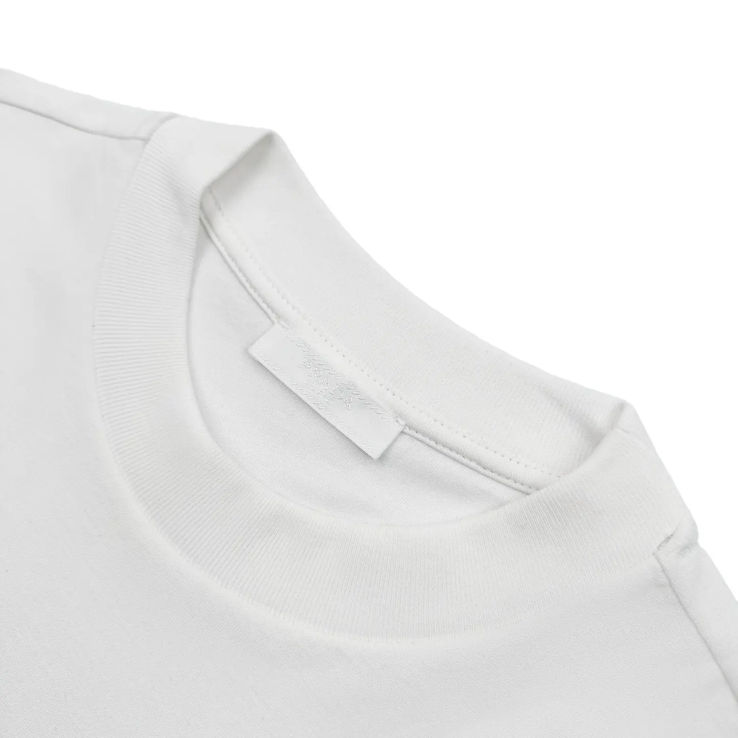 Prada Appliqué Technical Cotton Men T-Shirt White 2026 | Drip Kickz Prada Appliqué Technical Cotton Men T-Shirt White - Image 3