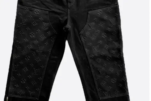 LV Black Monogram Carpenter Pants