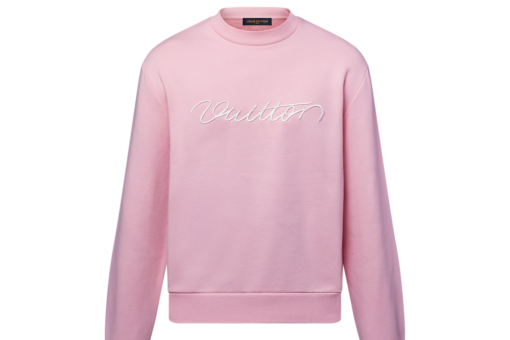 LV Embroidered Cotton Crewneck Pink