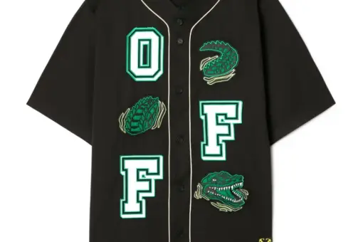 Off-White black crocodile baseball shirt