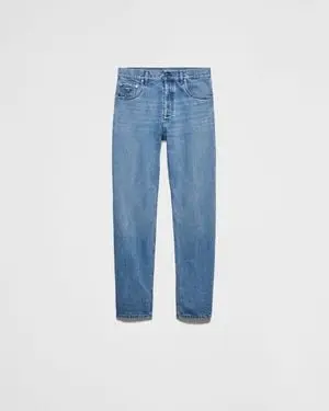 Prada Herringbone Pattern Pants Denim Blue 2026 | Drip Kickz Prada Herringbone Pattern Pants Denim Blue