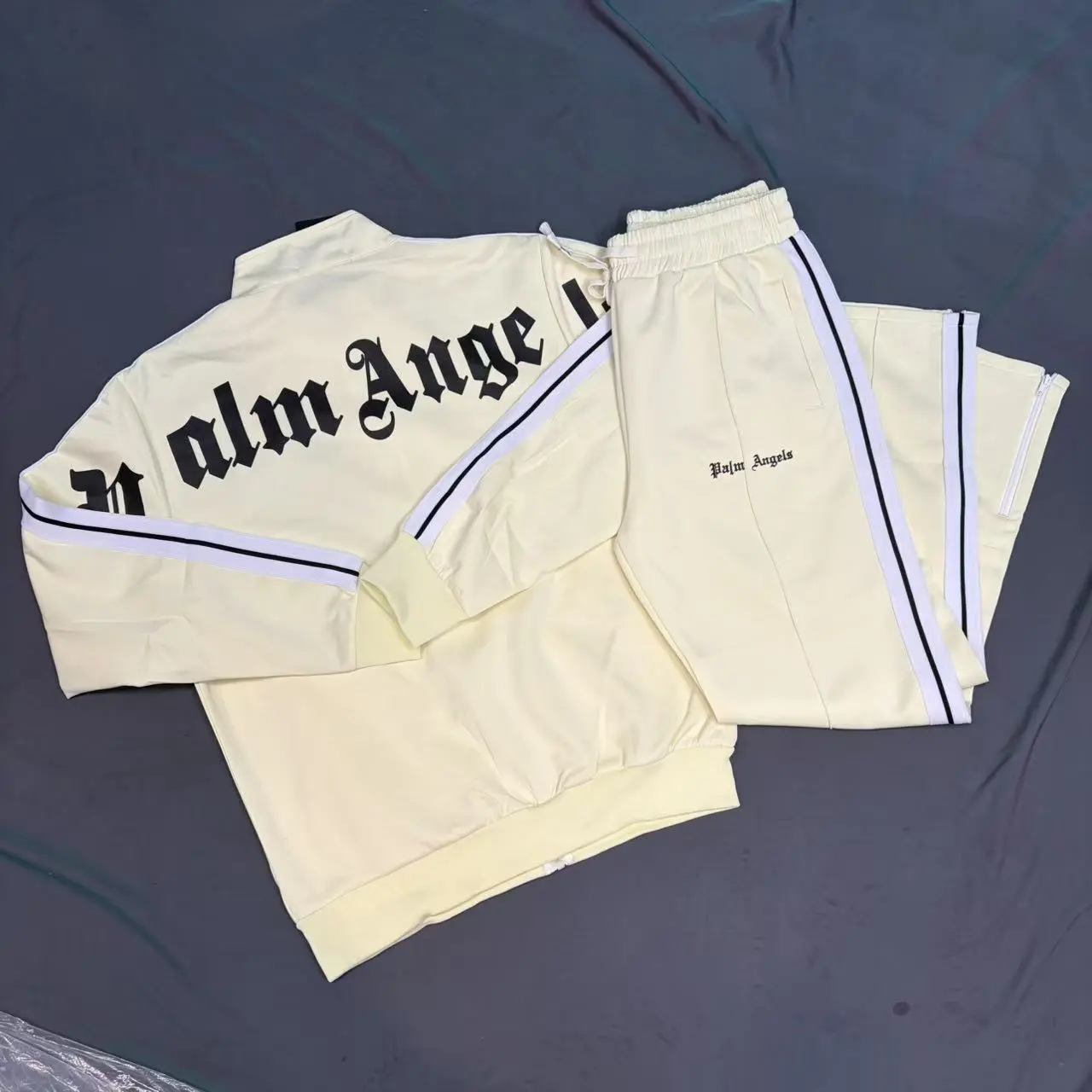 Palm Angels Zipped Tracksuit Cream 2026 | Drip Kickz Palm Angels Zipped Tracksuit Cream - Image 2