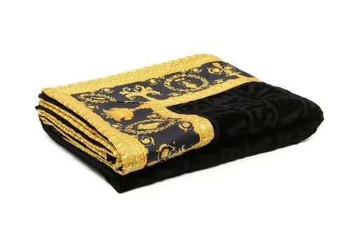 VERSACE Greca motif towel black