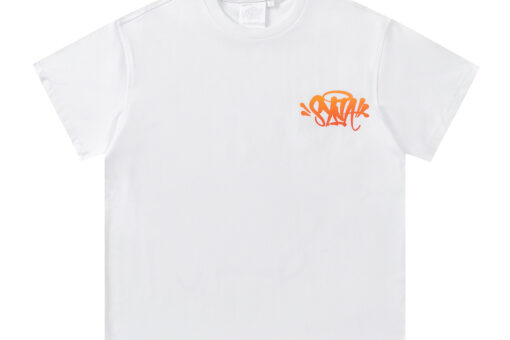 Syna World T-Shirt Orange Graffiti Style Logo White