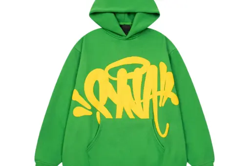 Syna World Logo Hoodie In Green & Yellow