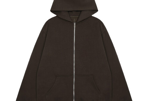 Travis Scott Zipper Hoodie Dark Brown
