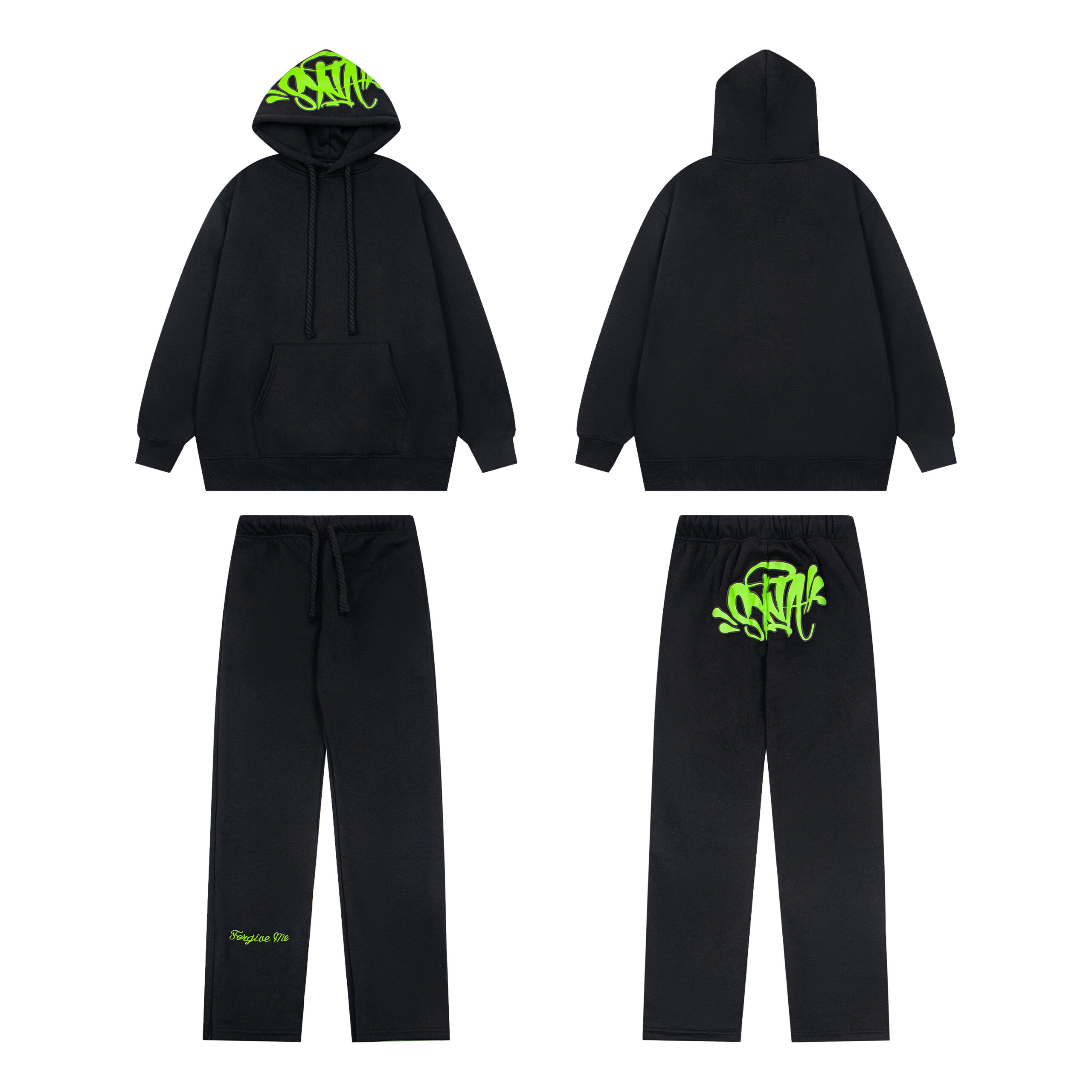 Syna World Tracksuit Hoodie Matching Pants Green Logo Prints 2026 | Drip Kickz Syna World Tracksuit Hoodie Matching Pants Green Logo Prints