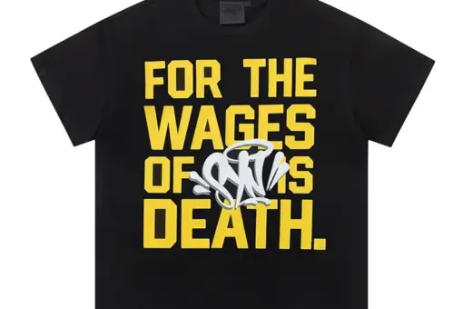 Syna World FOR THE WAGES OF SIN IS DEATH T Shirt Black