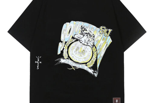 Travis Scott x Mitchell & Ness Southern University Handdrawn Tee Black