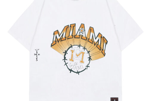 Travis Scott x Mitchell & Ness Miami Hurricanes Hand-Drawn T-Shirt White