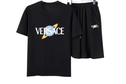 Versace Galaxy-Themed T-Shirt And Shorts Sets Black