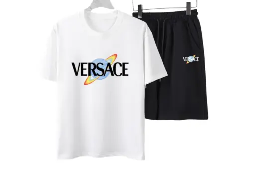 Versace Galaxy-Themed T-Shirt And Shorts Sets White