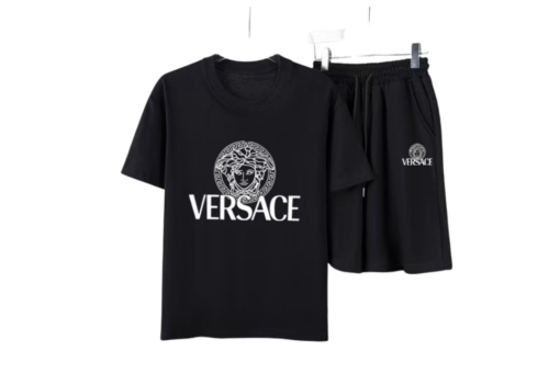 Versace Medusa Head T-Shirt And Shorts Sets Black