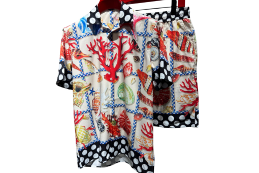 Versace “Hawaii” Silk Shirt And Shorts Sets