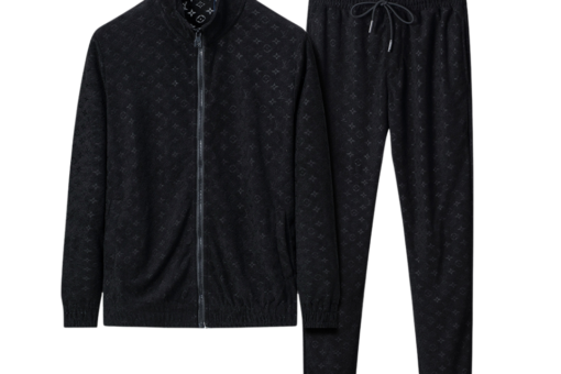 LV Monogram Zipped Blouson Tracksuit Black