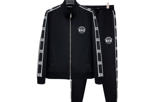 Dolce & Gabbana Technical Jersey Side Stripes Black Tracksuit