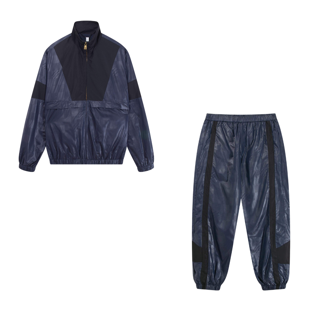 LV Monogram Windbreaker Tracksuit Navy/Black 2026 | Drip Kickz LV Monogram Windbreaker Tracksuit Navy/Black