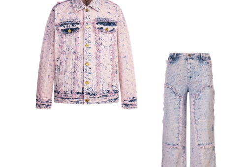 LV Fringed Monogram Boyhood Denim Tracksuit Pink