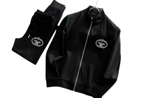 Prada Embroidered Zip-Up Black Tracksuit
