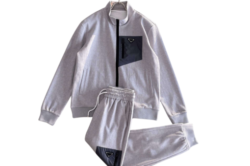 Prada Grey Zip-Up Tracksuit