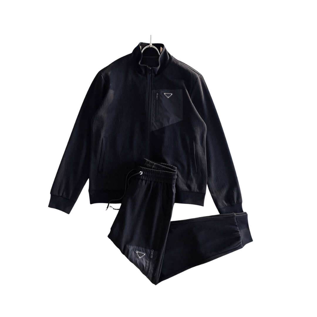 Prada Black Zip-Up Tracksuit 2026 | Drip Kickz Prada Black Zip-Up Tracksuit