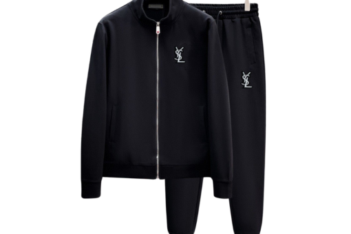 YSL Luxury Black Zip-Up Tracksuit