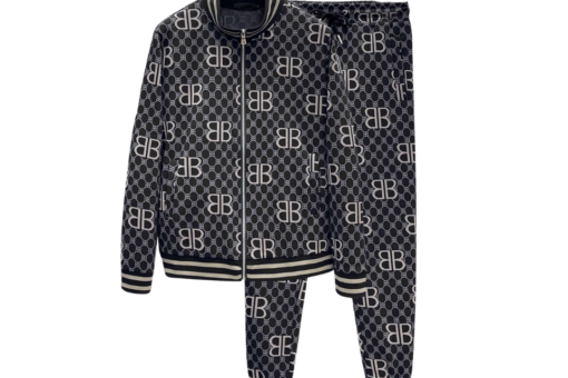 Balenciaga BB Monogram Zip-Up Black Tracksuit