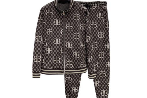 Balenciaga BB Monogram Zip-Up Brown Tracksuit