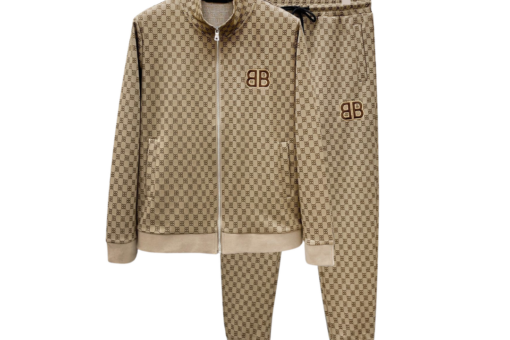 Balenciaga Checkerboard Pattern Beige Tracksuit
