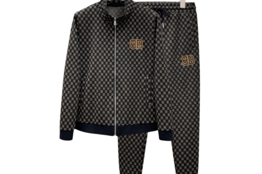 Balenciaga Checkerboard Pattern Black Tracksuit