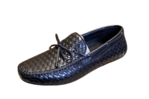Bottega Veneta Intrecciato Leather Loafers Textured Black