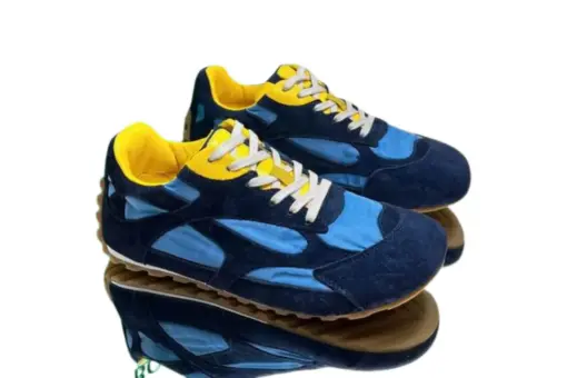Bottega Veneta Orbit Flash Sneakers Abyss/Ice Blue/Egg Yolk Colorway