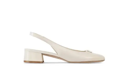 LV Swing Slingback Low Pump Ecru