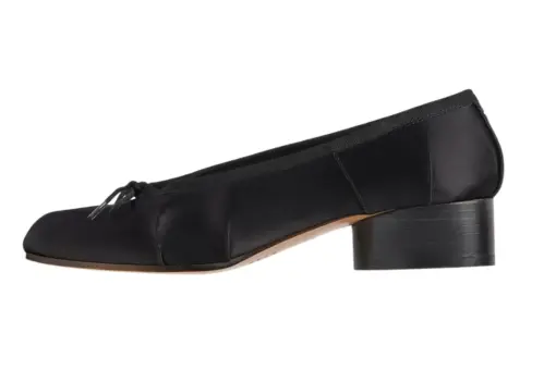 Maison Margiela Tabi Satin Block Heel Ballerina Black - 42