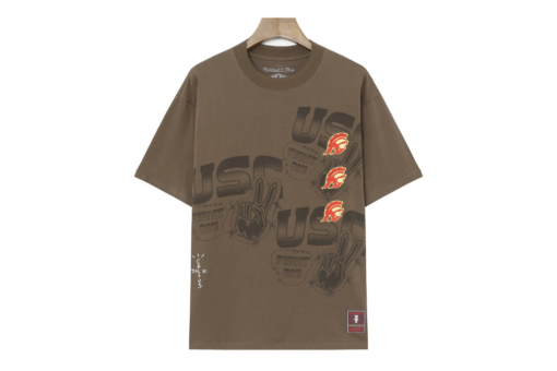Travis Scott x Mitchell & Ness University Of Texas Longhorns T Shirt Brown M2