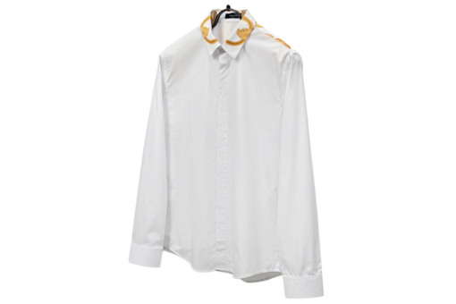 Versace Full Sleeve Shirt White With Designed Gold Collar
