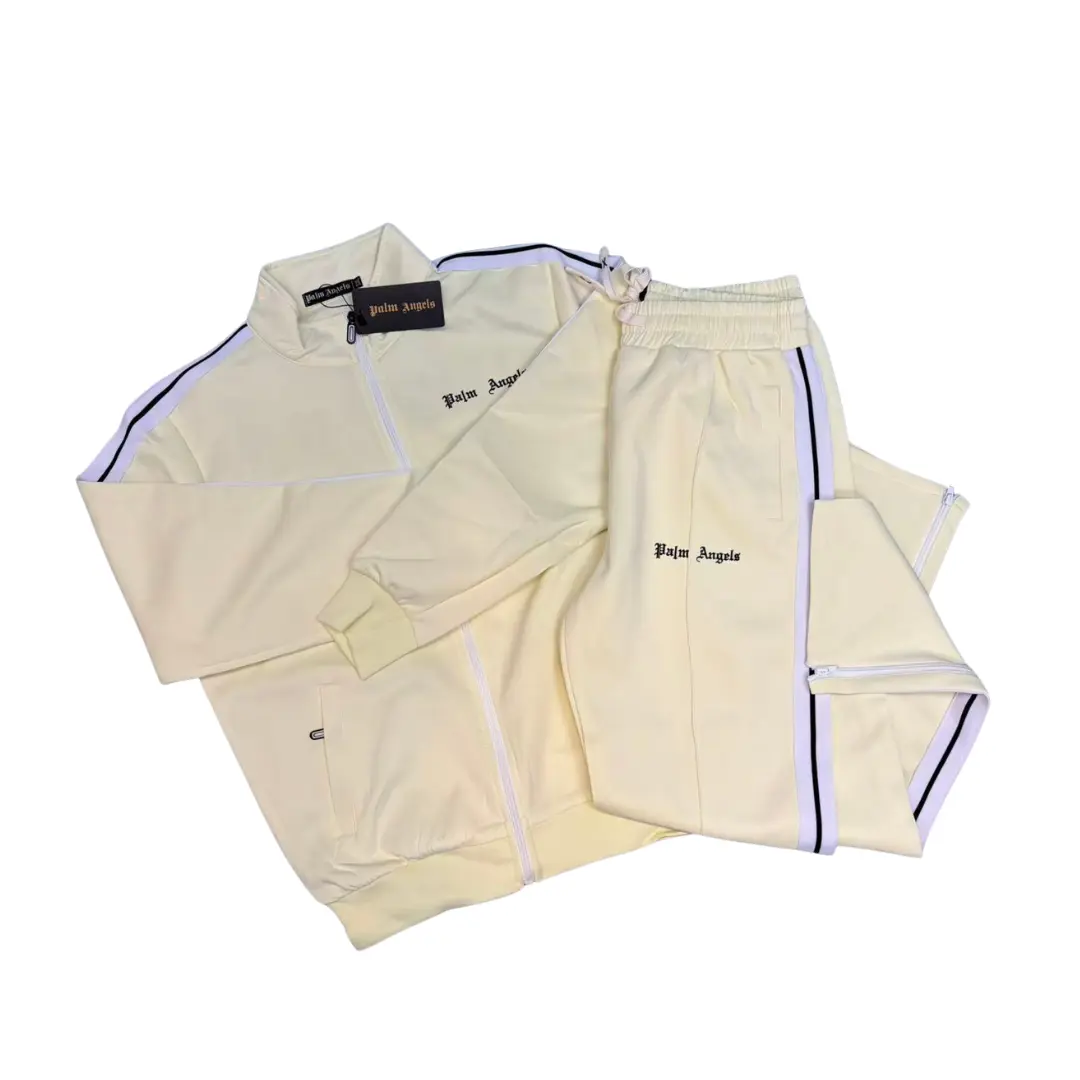 Palm Angels Zipped Tracksuit Cream 2026 | Drip Kickz Palm Angels Zipped Tracksuit Cream