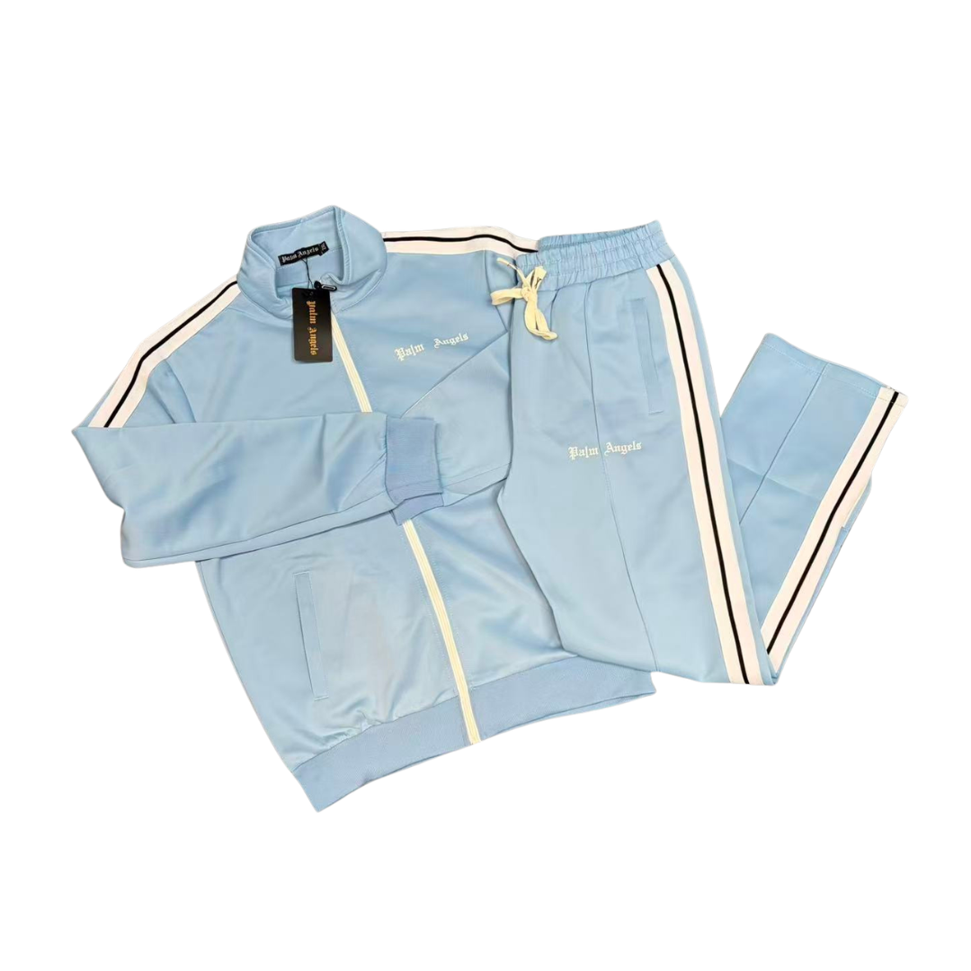 Palm Angels Zipped Tracksuit Light Sky Blue 2026 | Drip Kickz Palm Angels Zipped Tracksuit Light Sky Blue