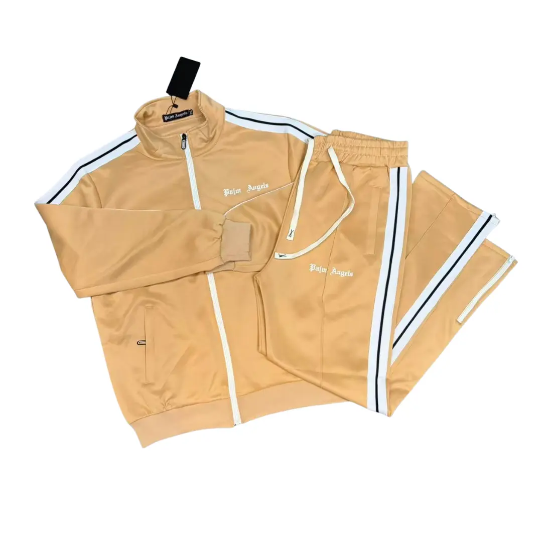 Palm Angels Zipped Tracksuit Cream Beige 2026 | Drip Kickz Palm Angels Zipped Tracksuit Cream Beige