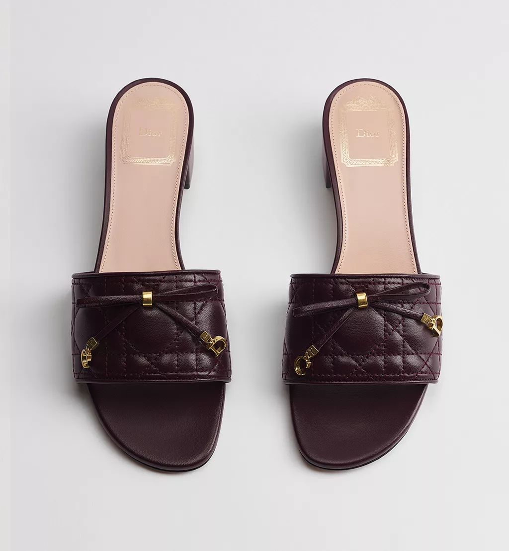 Heeled Slide Burgundy Quilted Cannage Lambskin 2026 | Drip Kickz Heeled Slide Burgundy Quilted Cannage Lambskin - Image 2