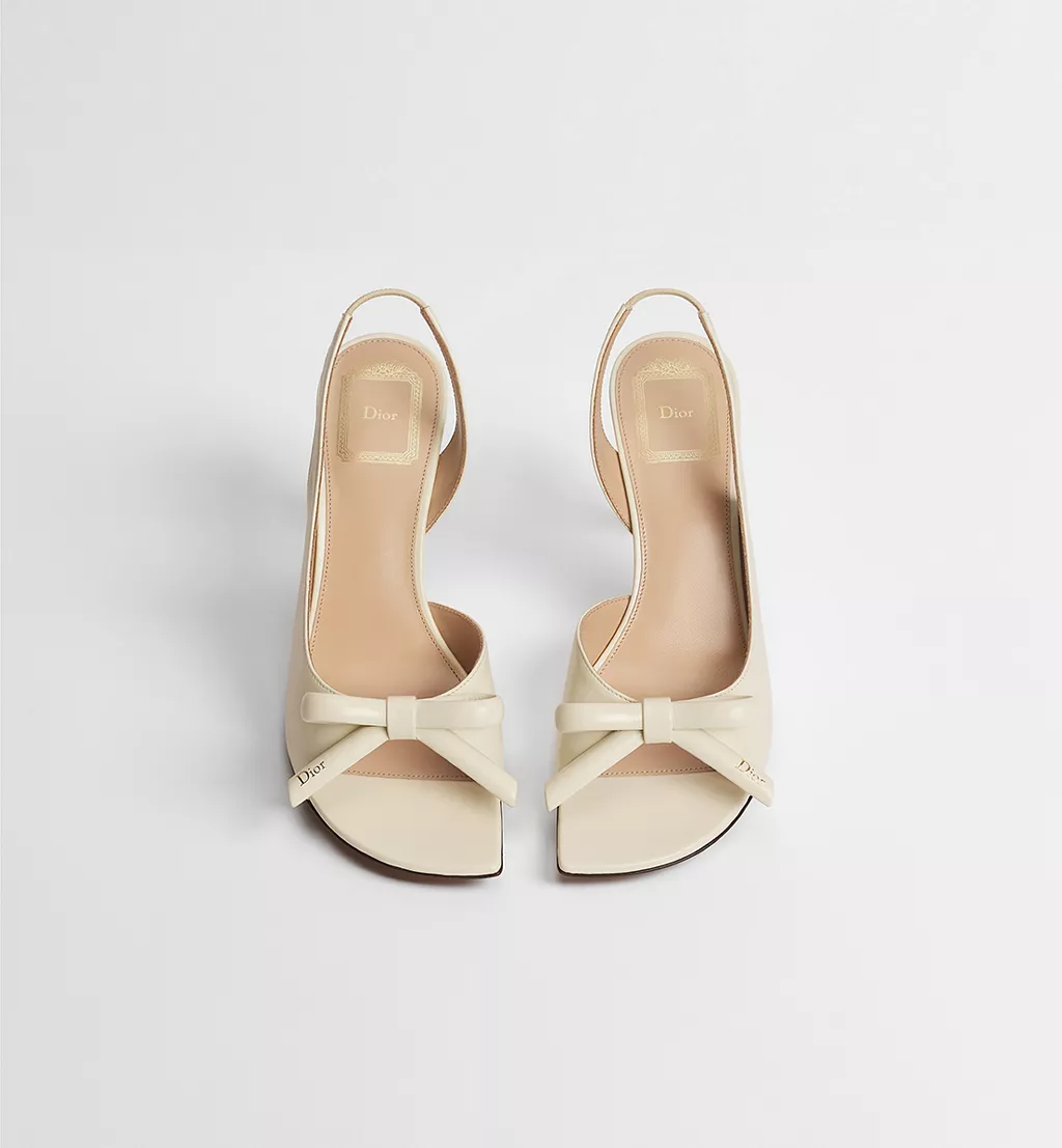 Bow Heeled Slingback Sandal White Lambskin 2026 | Drip Kickz Bow Heeled Slingback Sandal White Lambskin - Image 2