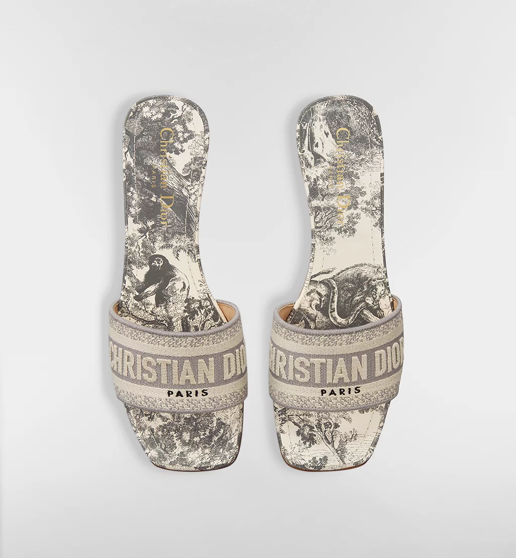 Dway Heeled Slide Gray Embroidered Cotton 2026 | Drip Kickz Dway Heeled Slide Gray Embroidered Cotton - Image 2
