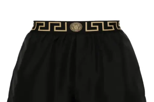 Versace Greca Border Swim Shorts black