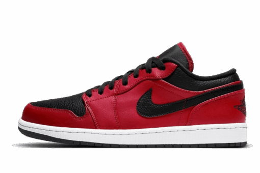 Air Jordan 1 Low Reverse Bred Pebbled Swoosh