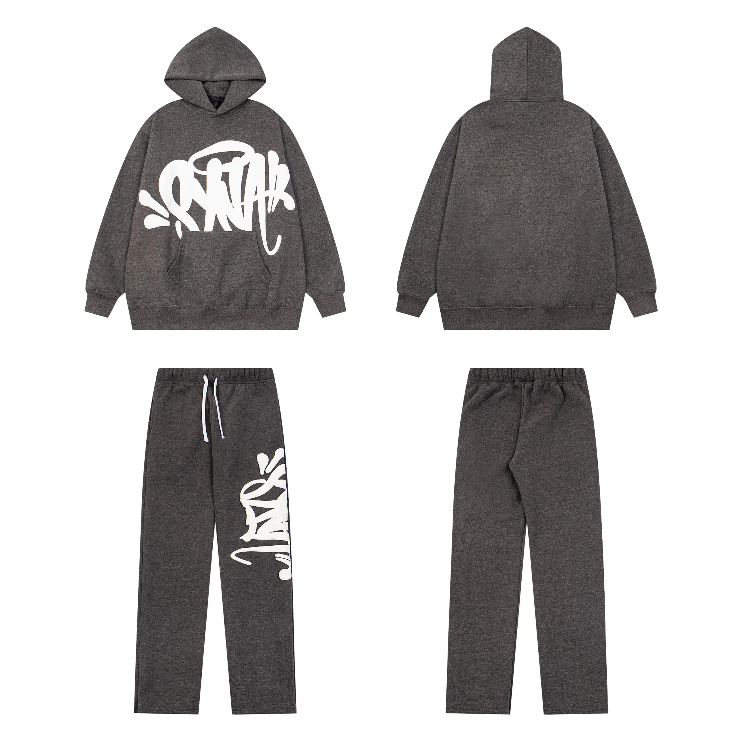 Syna World Foaming Letters Tracksuit Set Royal Grey White 2026 | Drip Kickz Syna World Foaming Letters Tracksuit Set Royal Grey White