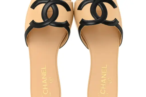 Lambskin C Cutout Sandal Mules Beige