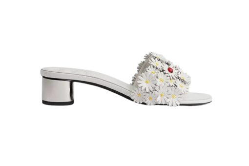 Bloom Heeled Slide White
