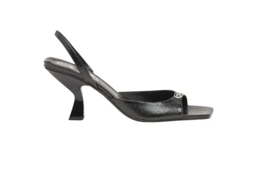 DIESEL Slingback Sandals Lizard-Effect Leather