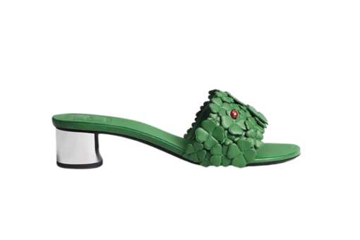 Bloom Heeled Slide Green