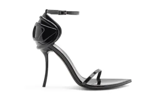 DIESEL Ten & Half Stiletto Sandals Patent Leather Satin
